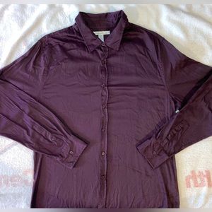 Pre Owned Kenneth Cole Button Down Long Sleeve Shirt, XXL, Plum / Purple
